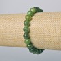 Jadeite bracelet with natural stone faceted beads, 8 mm diameter, 18 cm length (stretch)