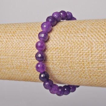 Sugilite bracelet with natural stone, faceted bead, 8mm+ diameter, 18cm length +/- (stretch)