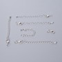 Carabiner clasp hardware, diameter 10x5 mm with extension chain, length 5.5 cm, silver-colored metal, 1 pc