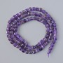 Amethyst Beads, Natural Stone, Faceted Cube, 4 mm Diameter ±, 38 cm Length ± on Thread