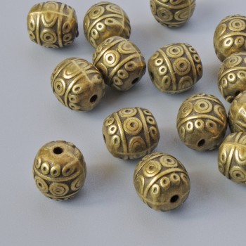 Bronze bead insert, 7.5×7 mm, hole diameter 1.2 mm, pack of 14