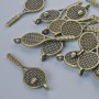 Pendant findings 'Racket', dimensions 29×10 mm, hole diameter 1.8 mm, pack of 17 pcs ± Bronze-colored metal