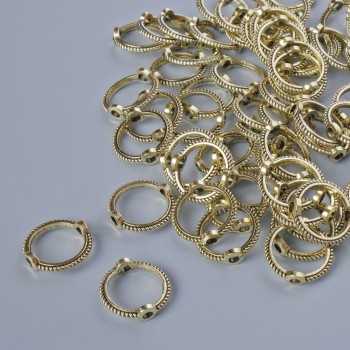 Bead insert findings, size 11 x 1.2 mm, hole diameter 1.6 mm, 8.4 mm, pack of 80 pcs ± 20 g, light-golden metal color