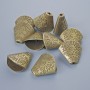 End caps for jewelry, 18x19 mm, 5x10 mm, hole diameter 2-3 mm, pack of 10, bronze-colored metal