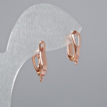 Pink gold-colored earring findings 17×12×5mm