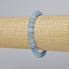 Aquamarine Bracelet with Natural Stone Faceted Cube, 7.5 mm Diameter, 18 cm Length (Stretch)