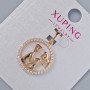 Pendant "Lovers' Pair" Xuping with white crystals, diameter 20x18 mm, length 25 mm, 18K gold plating