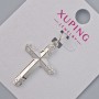 Pendant 'Cross' Xuping with White Crystals, diameter 26.5 x 17.5 mm, length 32 mm, rhodium