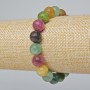 Bracelet with natural tourmaline, smooth beads, 10 mm diameter, 18 cm length +/- (stretch)