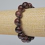 Garnet Bracelet, Natural Stone, Smooth Beads, 13 mm Diameter, 18 cm Length (Stretch)
