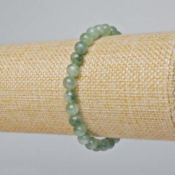 Jadeite Bracelet with Smooth Beads, 6.5 mm Diameter, 18 cm Length (Stretch)