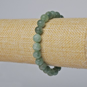 Jadeite bracelet with smooth beads, diameter 8.5 mm, length 18 cm (stretch)