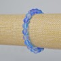 Opal Glass Bracelet with Smooth Beads, Blue Matte Chameleon Color, 8 mm Diameter, 18 cm Length (Stretch)