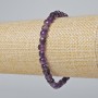 Amethyst Bracelet with Natural Stone, Faceted Cube Beads, 6.5 mm Diameter, 18 cm Length (Stretch)