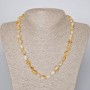 Necklace Citrine natural stone, faceted, diameter 9x11 mm +-, length 47-49 cm+