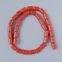 Pressed Coral Beads Cylindrical, Diameter 8×11.5 mm, Length 40 cm ±, On Thread