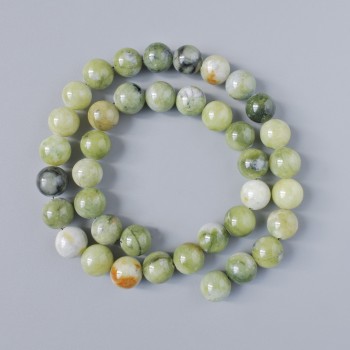 Green Opal Beads (artificial acrylic) Smooth round beads, 10.5 mm diameter, 39 cm length on monofilament
