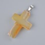 Pendant 'Cross' made of Carnelian natural stone, diameter 25×18mm±, length 34mm±