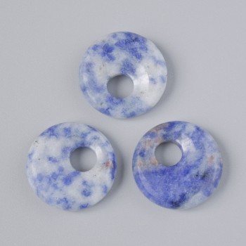 Donut Pendant (Bagel) Sodalite Natural Stone, 18x5 mm ±, Hole Diameter 5 mm ±