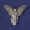 Angel pendant-brooch in silvery metal 43x50mm+