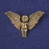 Angel brooch-pendant in gold-tone metal 33×51 mm+