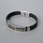 Men's bracelet with rubber and metal inserts