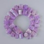 Amethyst beads, natural stone, faceted, 13×10 mm diameter, about 42 cm long on thread