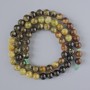 Grossular Beads (Green Garnet) Natural Stone Smooth Beads, Diameter 6 mm ±, Length 39 cm ± on Thread