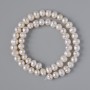 Relief-textured freshwater pearls, diameter 7.5×6 mm, 35 cm strand