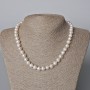 Textured freshwater pearl necklace, bead diameter 8.5×8 mm, length 42–44 cm