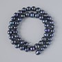 Black freshwater pearl beads, diameter 8.5×7 mm, length 35 cm on thread