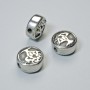 Bead-insert fitting 'Tree', diameter 10x5 mm, 5 mm ±, hole diameter 1.7 mm, silver-tone metal, 1 pc