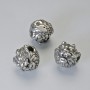Bead-insert 'Lion', diameter 10×11 mm, hole diameter 2.2 mm, silver metal color, 1 pc
