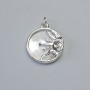 Pendant 'Sun' Mother-of-Pearl, silver-colored metal, diameter 20.5 x 17.5 mm, length 24 mm ±