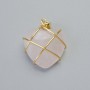 Pendant 'Heart' Rose Quartz in a Golden-Tone Setting, diameter 20×20 mm ±, length 30 mm ±