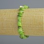 Bracelet with green mother-of-pearl chips, diameter 7x2 mm, length 18 cm (stretch)