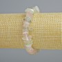 Morganite natural stone chip bracelet, 12x4 mm size, 18 cm length (stretch)