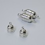 Magnetic clasp hardware, diameter 15x5.5 mm, silver-colored metal, 1 piece