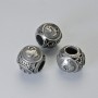 Bead-insert Fitting Zodiac Sign «Capricorn», diameter 9x10 mm, hole diameter 4.3 mm, dark-silver metal color, 1 pc