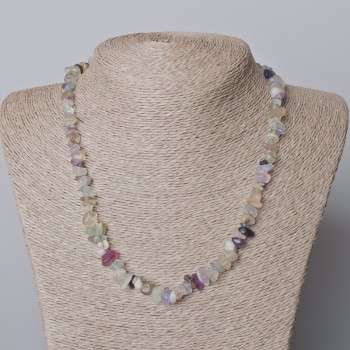 Fluorite necklace with natural stone chips, 7x4 mm, length 45–48 cm
