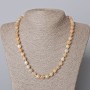 Selenite Necklace, natural stone, faceted cube beads, diameter 7.5 mm, length 45-49 cm
