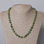 Jadeite Necklace, natural stone, smooth beads, diameter 8 mm, length 45–49 cm