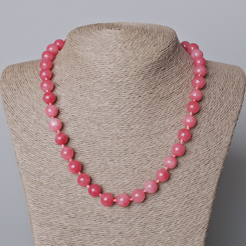 Tourmaline Necklace (synthetic) Smooth Beads, 10mm diameter, 45–47 cm length