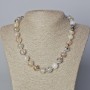 Dragon Vein Agate Necklace with Smooth Beads, 12 mm Diameter, 45–48 cm Long