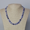 Sodalite necklace, natural stone heart, diameter 10x9, 5x5 mm, length 45-47 cm