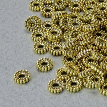 Bead Insert Findings, diameter 2×6 mm, hole diameter 1.8 mm, gold-tone metal, pack 20 g ± 116 pcs ±