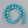 Natural Aquamarine Beads - smooth round stones, 12 mm diameter ±, 38 cm length ± on beading thread