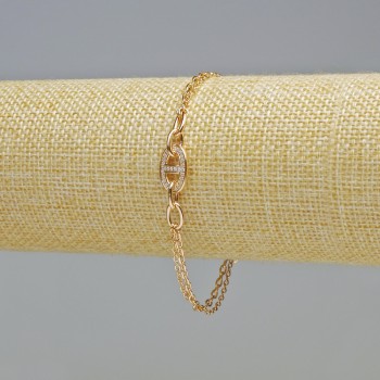 Xuping 18K Gold-Plated Bracelet with White Crystals