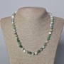 Moss Agate Necklace with natural stone faceted beads, diameter 7.5 mm, length 45-50 cm