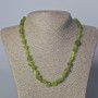 Chrysolite Necklace, natural unpolished stone, faceted, diameter 10x14 mm, length 45-50 cm